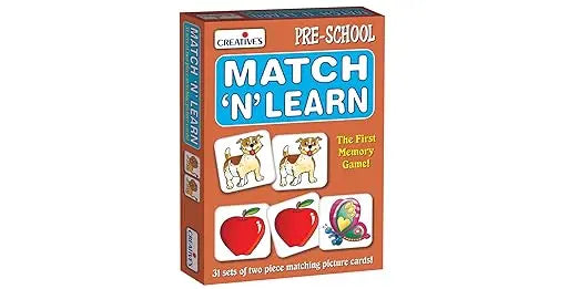 Creative Educational Aids Match 'N' Learn, The first Memory Game, 56 pieces (31 Set of two Piece Matching Picture Cards) - Mytrendzcart