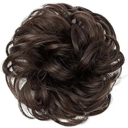 D-DIVINE 1PCS Messy Bun Hair Piece Hair Extension With Elastic Rubber Band Hairpiece Synthetic Hair Scrunchies Hair Piece for Women Girls Color Brown, Pack of 1 - Mytrendzcart