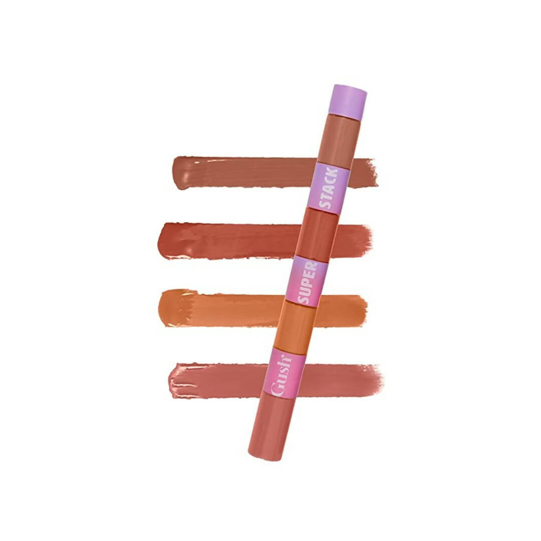 Gush Beauty X Palak Tiwari - Super Stack - Light Nudes 4-In-1 - Liquid Lipstick - Mytrendzcart