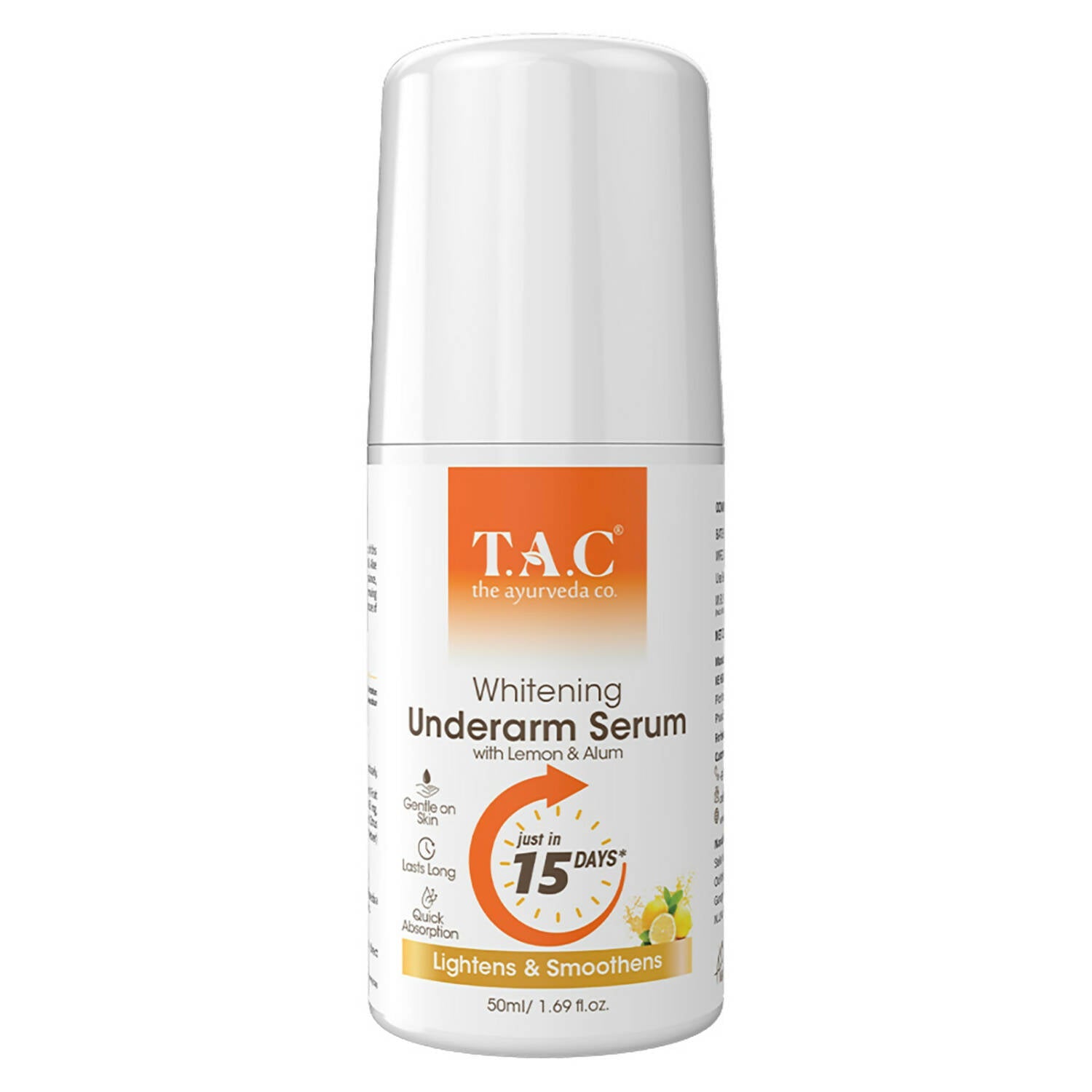 TAC - The Ayurveda Co. Lemon Roll-On for Women & Men with Aloe Vera for Skin Whitening & Long Lasting Freshness - Mytrendzcart