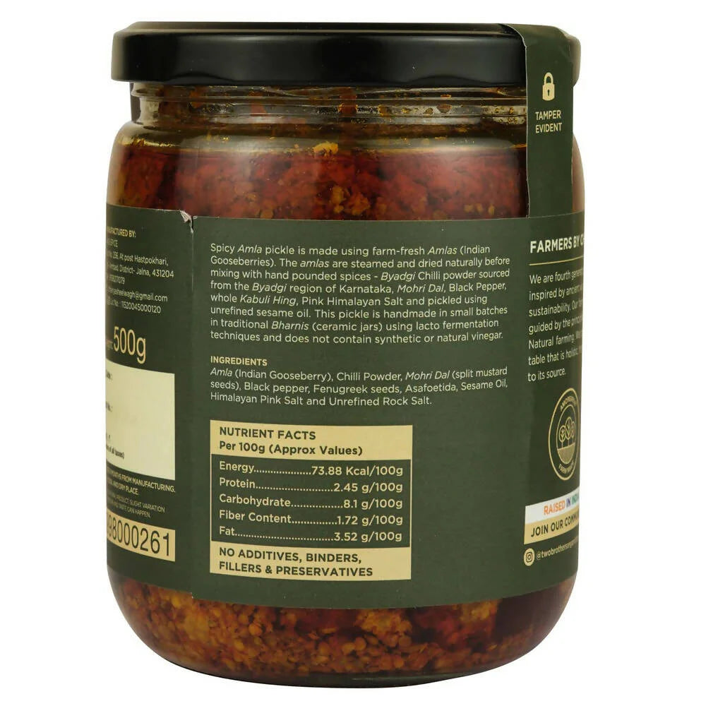 Two Brothers Organic Farms Spicy Amla Pickle -500 gm Mytrendzcart