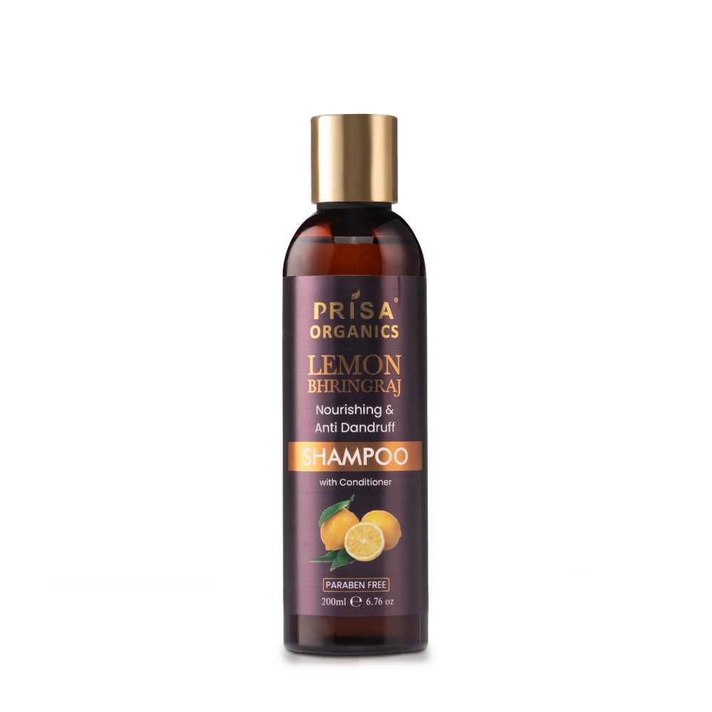 Prisa Organics Lemon Bhringraj Nourishing & Anti Dandruff Shampoo - Mytrendzcart