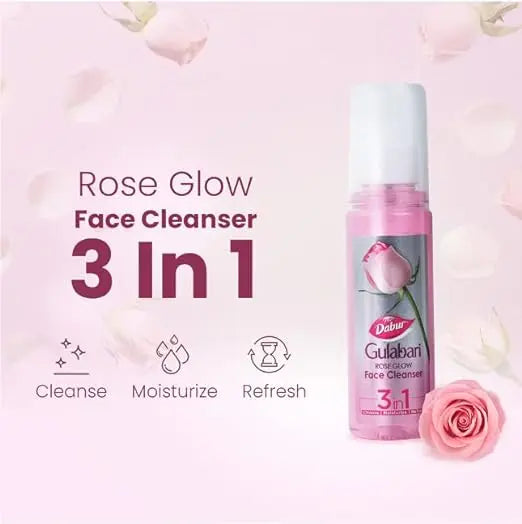 Dabur Gulabari Rose Glow Face Cleanser - 100ml | For All Skin Types | Cleaner, Balanced & Hydrated Skin - Mytrendzcart