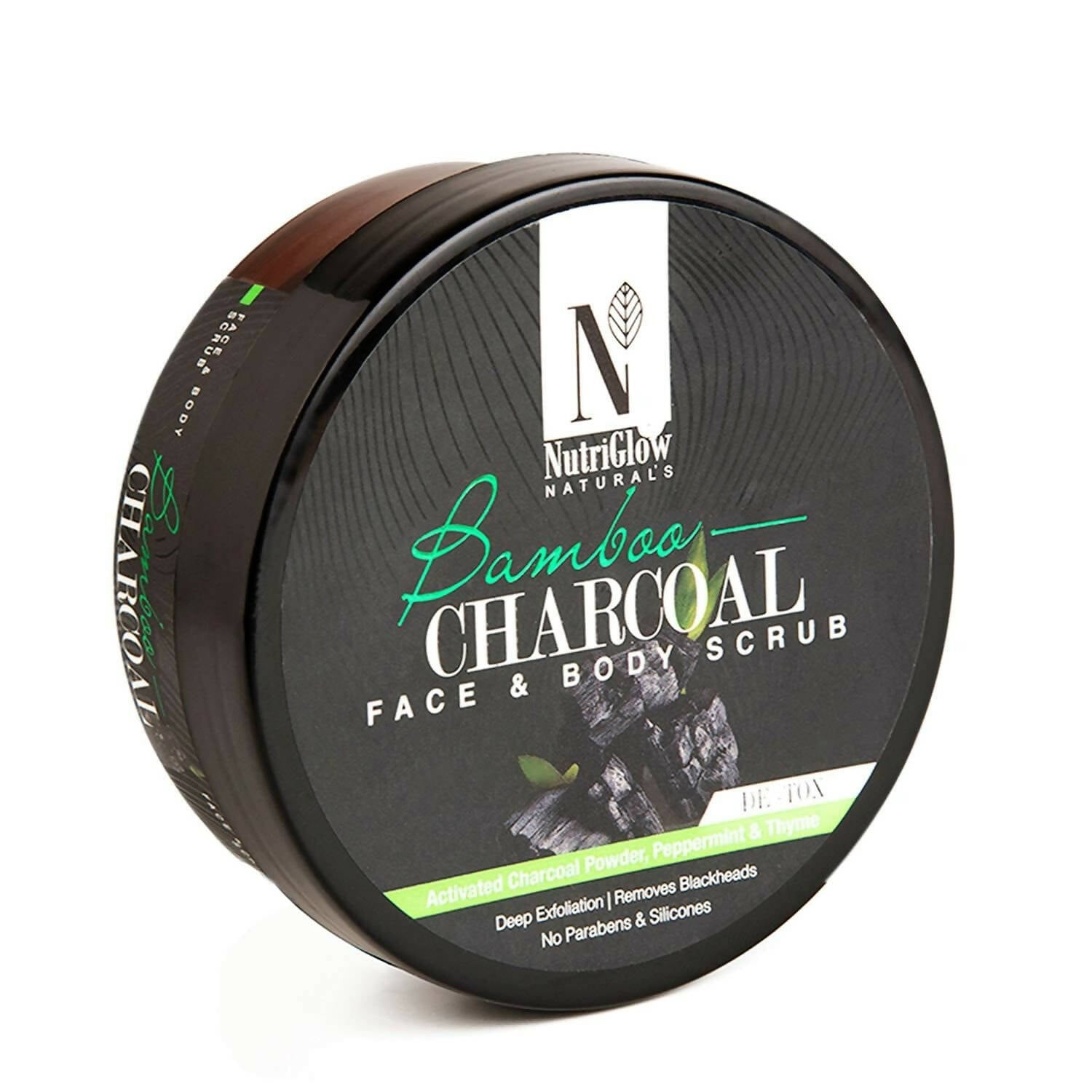 NutriGlow NATURAL'S Bamboo Charcoal Face & Body Scrub - Mytrendzcart