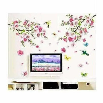 Decals Design 'Flowers Branch' Wall Sticker (PVC Vinyl, 60 cm x 90 cm),Multicolor - Mytrendzcart