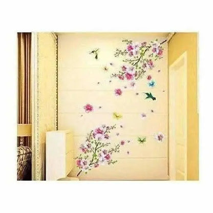 Decals Design 'Flowers Branch' Wall Sticker (PVC Vinyl, 60 cm x 90 cm),Multicolor - Mytrendzcart