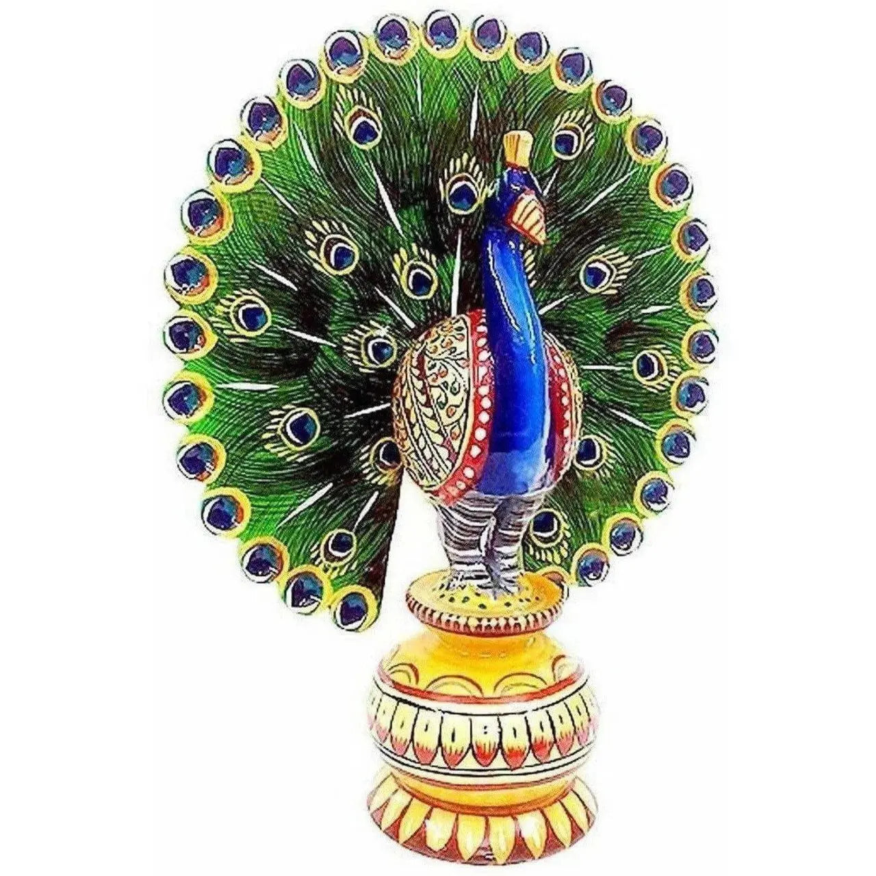Decorative Wooden Dancing Colorful Peacock - Mytrendzcart