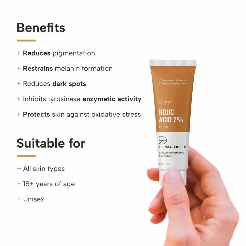 Dermatouch Kojic Acid 2% Face Cream For Pigmentation & Blemishes -30 gm - Mytrendzcart