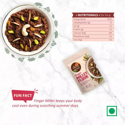 Desi Nutri Finger Millet Flour -450 gm - Mytrendzcart