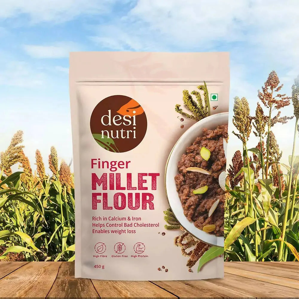 Desi Nutri Finger Millet Flour -450 gm - Mytrendzcart