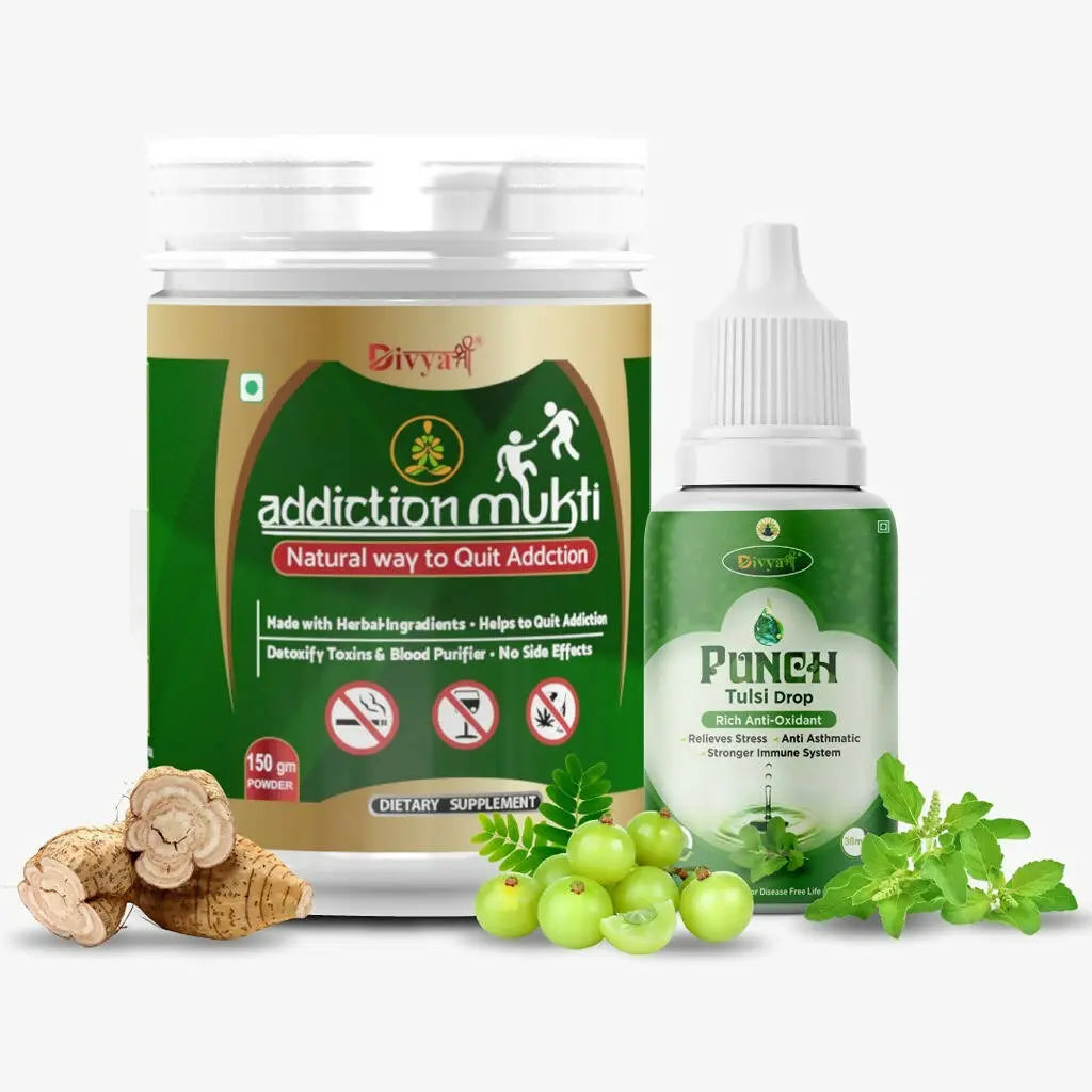 Divya Shree Addiction Mukti & Punch Tulsi Drop Combo - Mytrendzcart