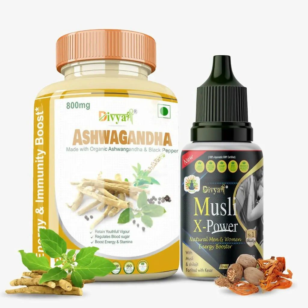 Divya Shree Ashwagandha Capsule & Musli Oil Combo - Mytrendzcart