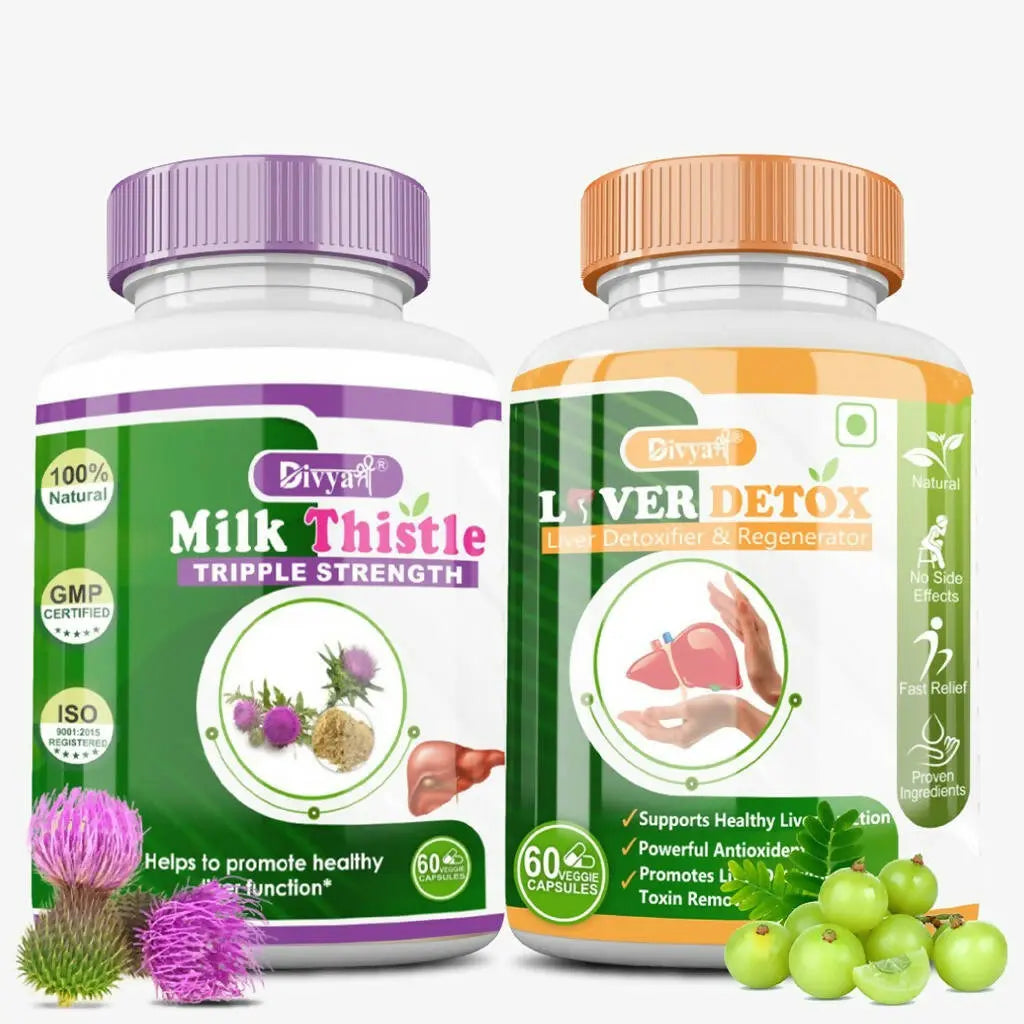 Divya Shree Liver Detox & Milk Thistle Capsule Combo - Mytrendzcart