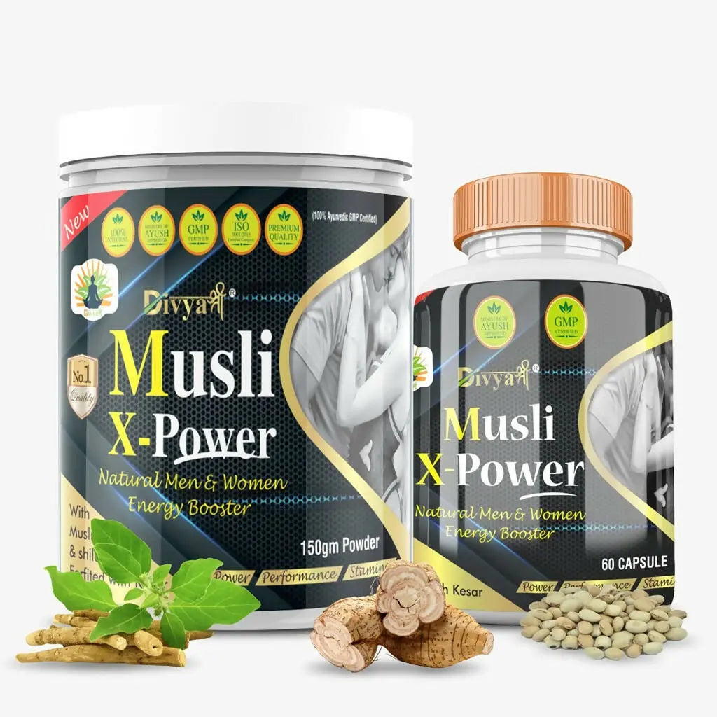 Divya Shree Musli X-Power Capsule, Powder Combo - Mytrendzcart