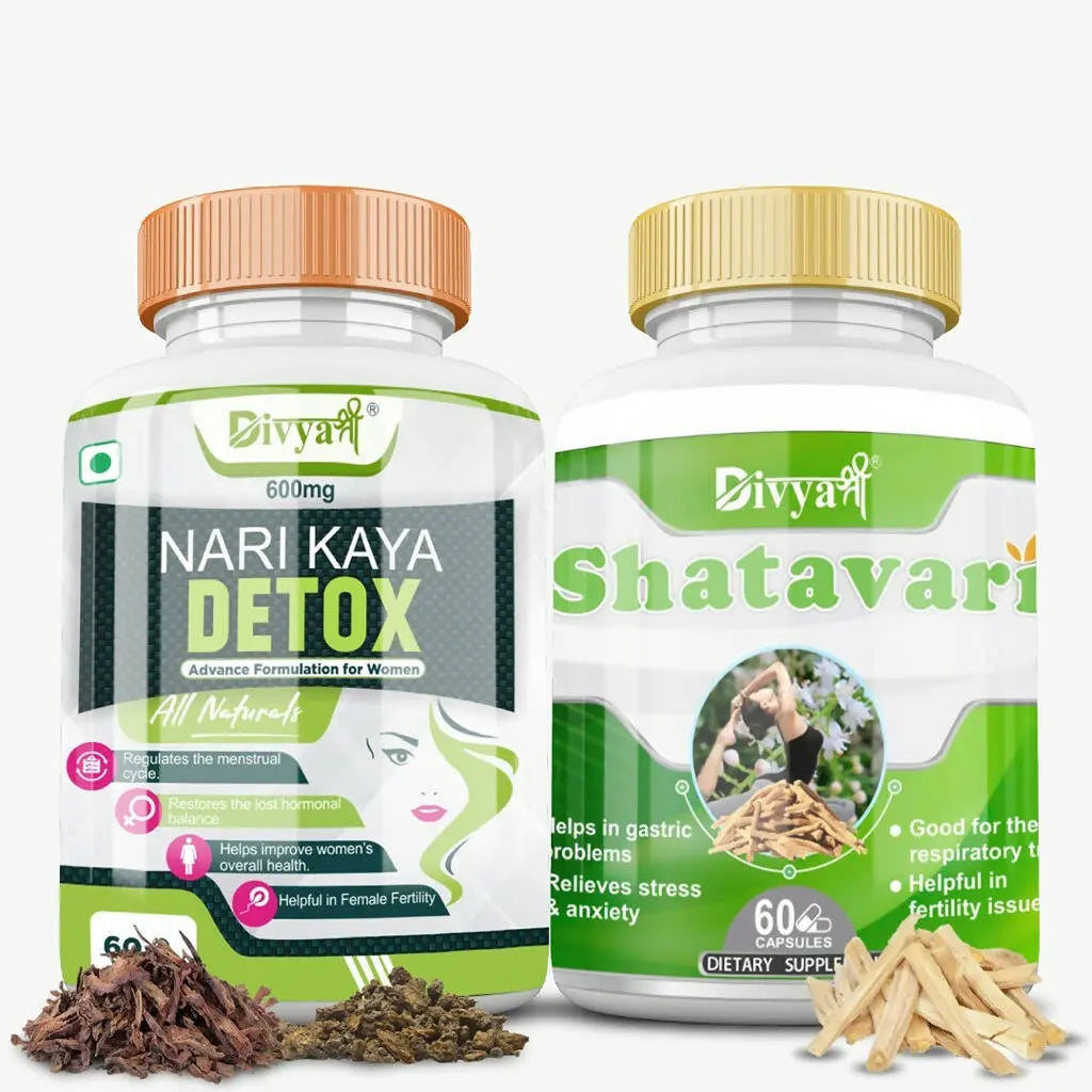 Divya Shree Nari Kaya Detox Capsule and Shatavari Capsule Combo - Mytrendzcart