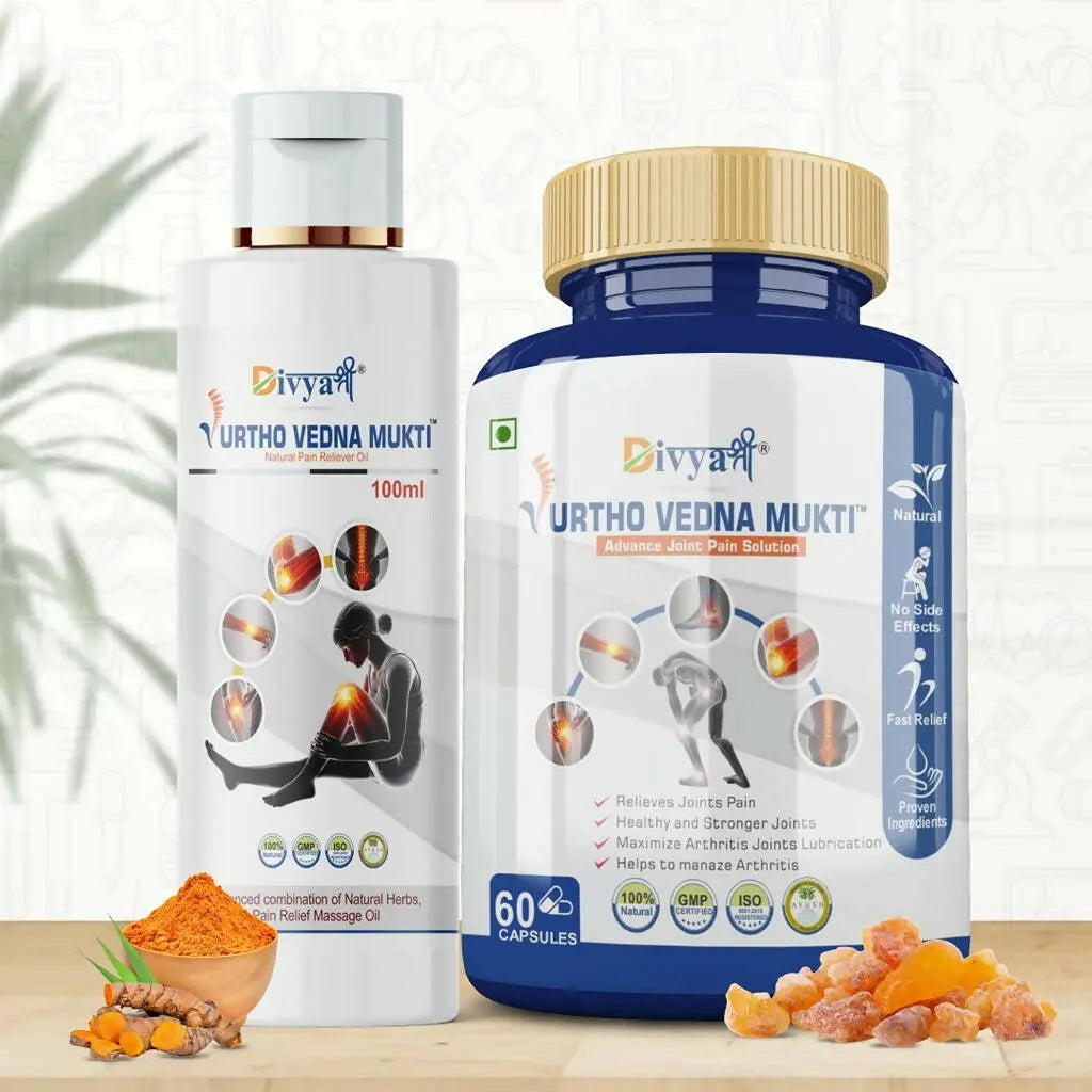 Divya Shree Urtho Vedna Mukti Capsule & Oil Ayurvedic Joint Pain Relief Kit - Mytrendzcart