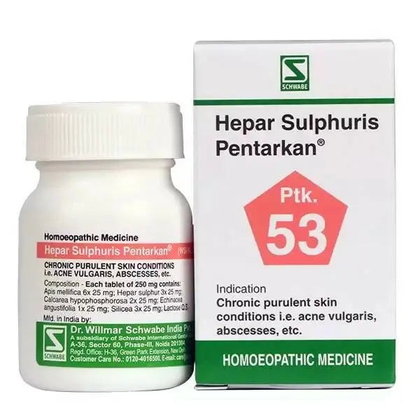 Dr. Willmar Schwabe India Hepar Sulphuris Pentarkan Ptk 53 Tablets - Mytrendzcart