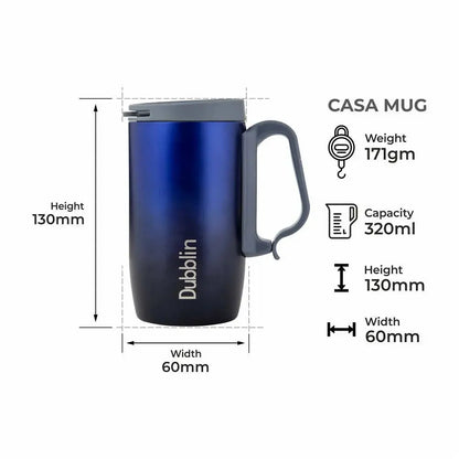 Dubblin Casa Stainless Steel Mug -320 ml - Skyblue - Mytrendzcart