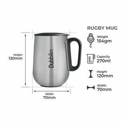 Dubblin Rugby Stainless Steel Mug -270 ml - Blue - Mytrendzcart