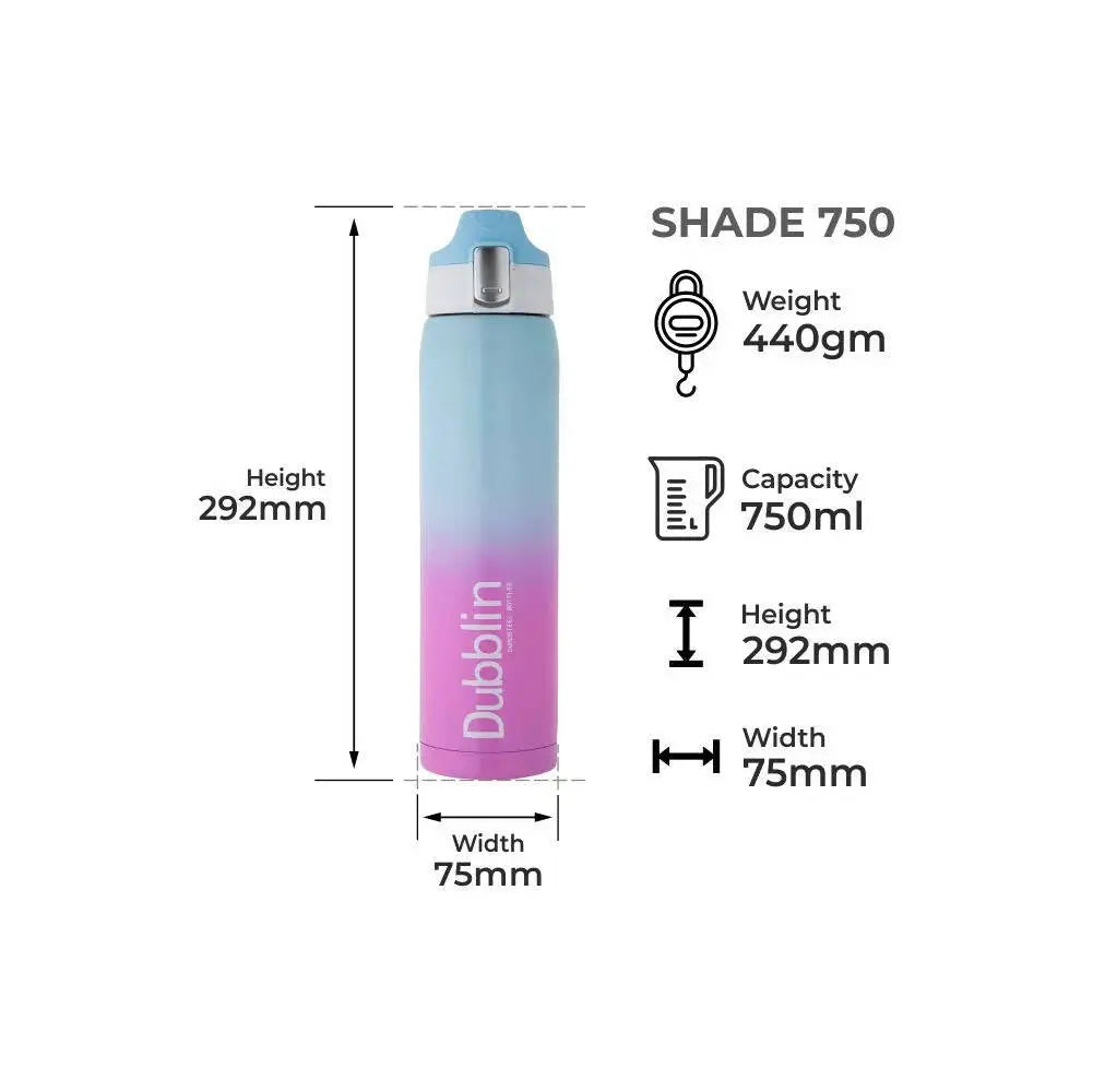 Dubblin Shade Vacuum Bottle -750 ml - Blue - Mytrendzcart