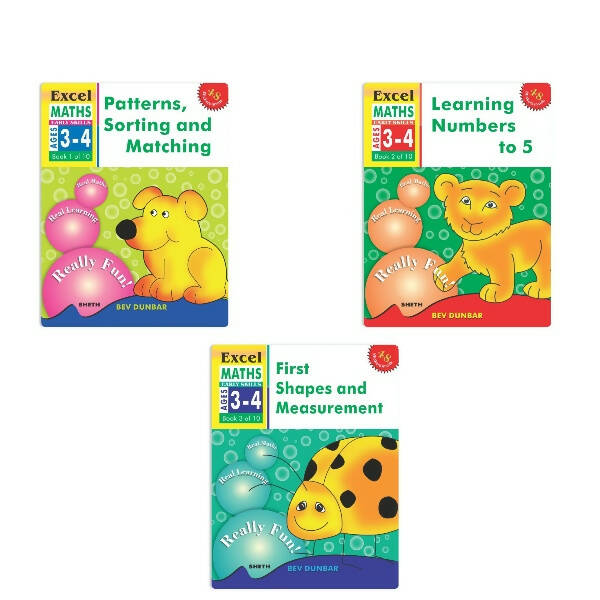 Excel Maths Early Skills Ages 3 - 4 Years (Set of 3) | Mathematics Book for Kids Nursery | Maths Combo Book Set - Mytrendzcart