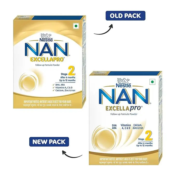 EXCELLAPRO Nestlé Nan Excellapro 2 Follow-Up Formula Powder - After 6 Months, Up To 12 Months, Stage 2, 400G Bag-In-Box Pack, Infant - Mytrendzcart