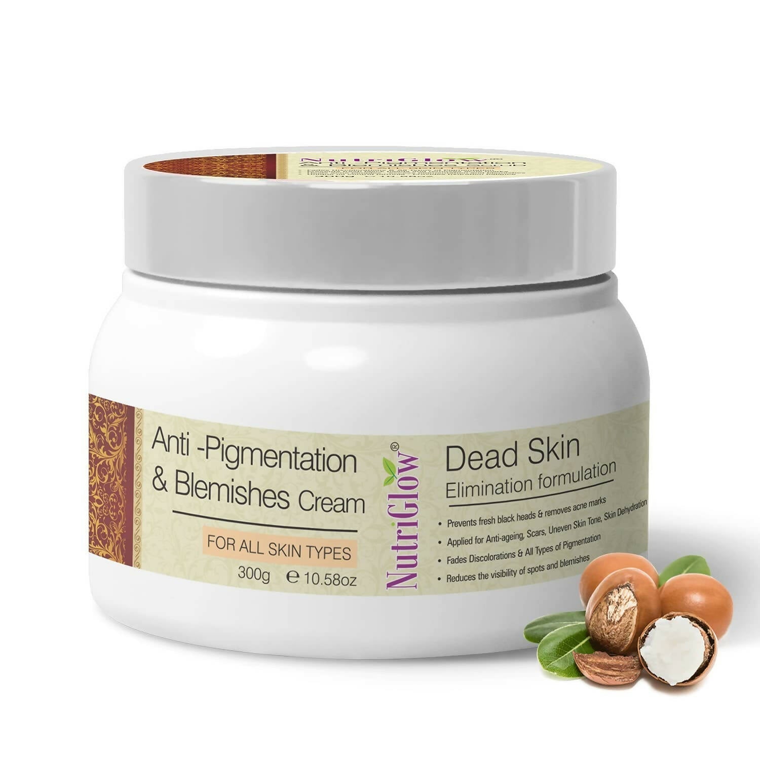 NutriGlow Anti Pigmentation & Blemishes Cream with Apricot Extracts & Oatmeal - Mytrendzcart