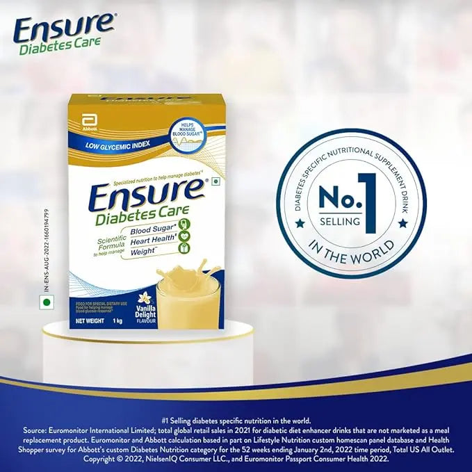 Ensure Diabetes Care- Nutrition to Help Control Blood Sugar Levels- 1 Kg (Vanilla Flavour) - Mytrendzcart