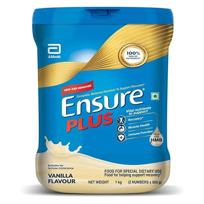 Ensure Plus Powder - 1 Kg (Vanilla), Blue - Mytrendzcart