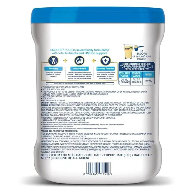 Ensure Plus Powder - 1 Kg (Vanilla), Blue - Mytrendzcart