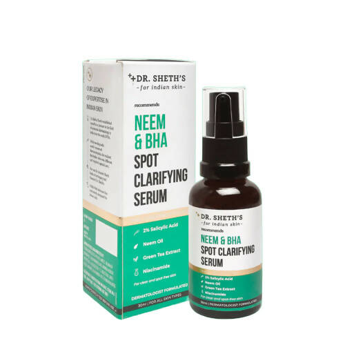 Dr. Sheth's Neem & BHA Spot Clarifying Serum For Active Acne, Blackheads & Open Pores - Mytrendzcart