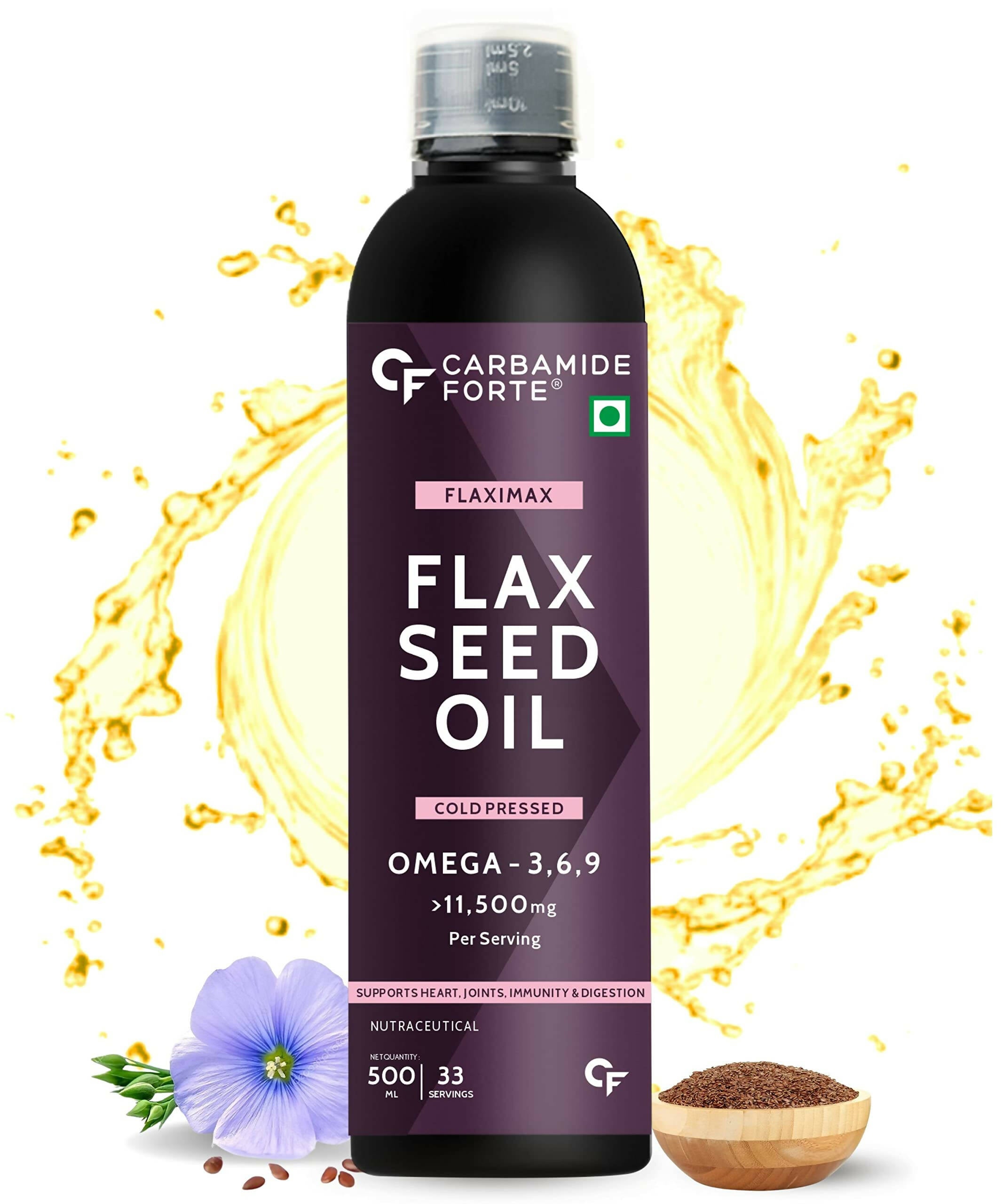 Carbamide Forte Flaxseed Omega 3 6 9 Oil for Eating Skin & Hair Growth - Mytrendzcart