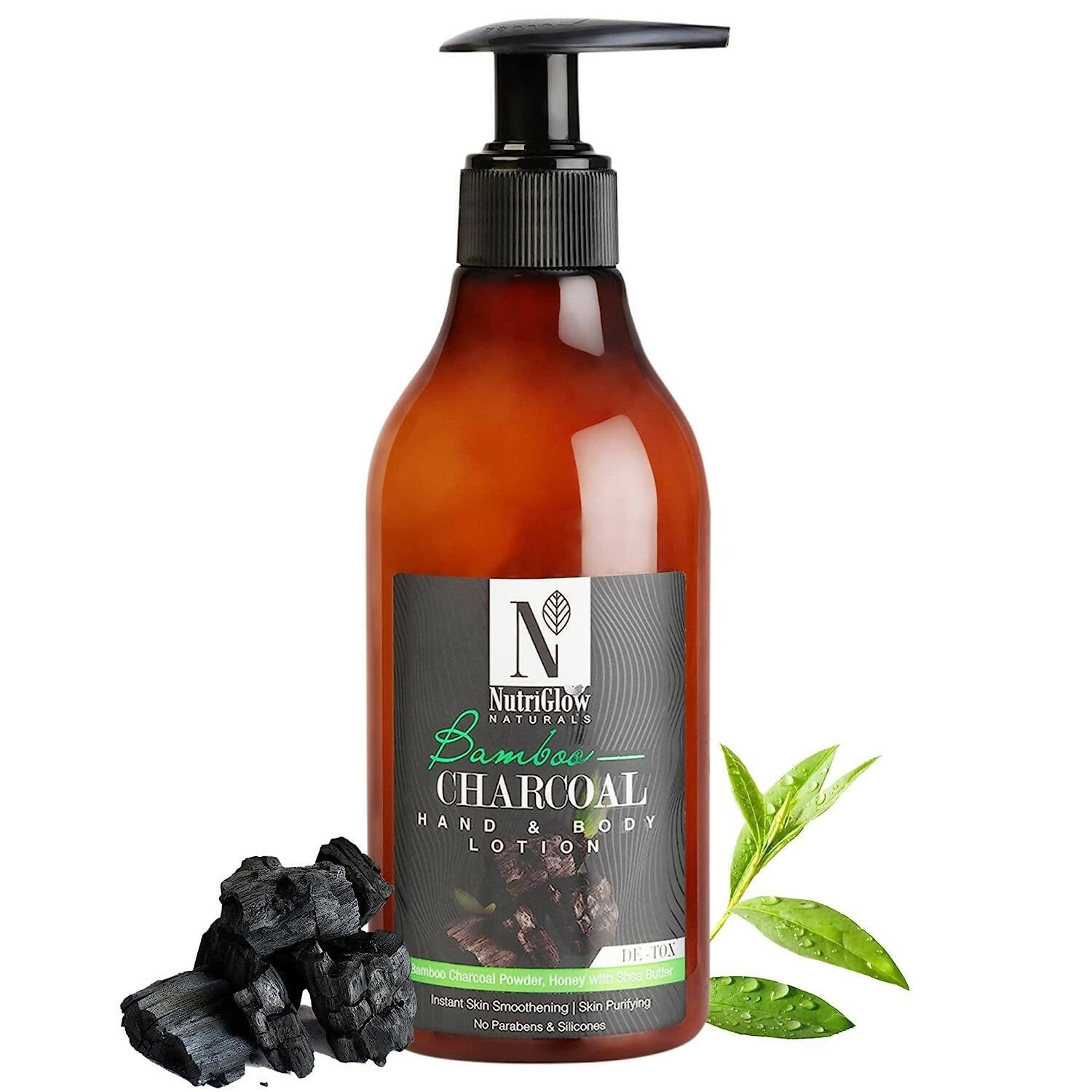 NutriGlow NATURAL'S Bamboo & Charcoal Hand & Body Lotion - Mytrendzcart