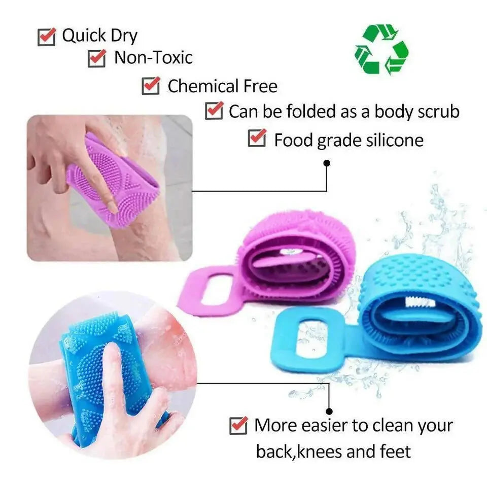 Favon Silicon Soft Cleaning Body Bath Belt Scrubber for Cleansing and Dead Skin Removal -1 pcs - Mytrendzcart