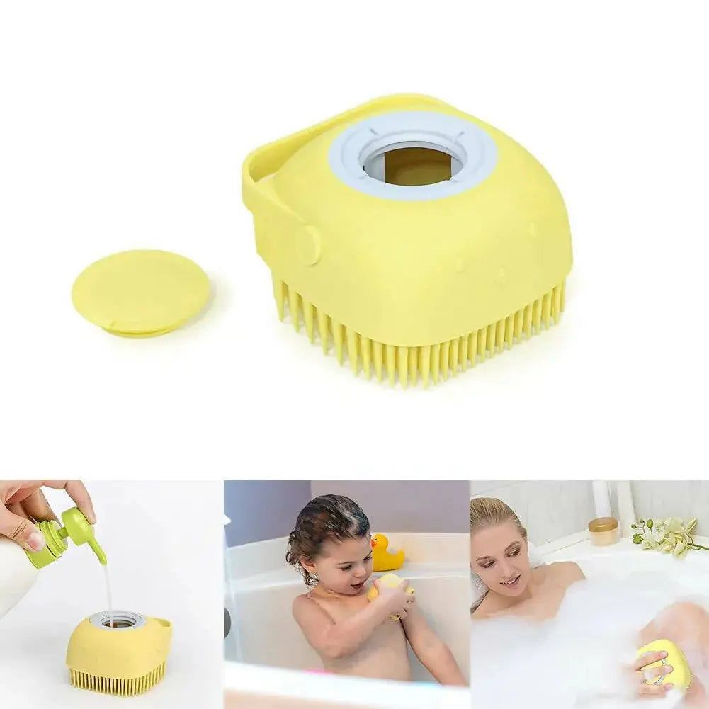 Favon Silicon Soft Cleaning Body Bath Brush with Shampoo Dispenser Scrubber for Cleansing and Dead Skin Removal -1 pcs - Mytrendzcart