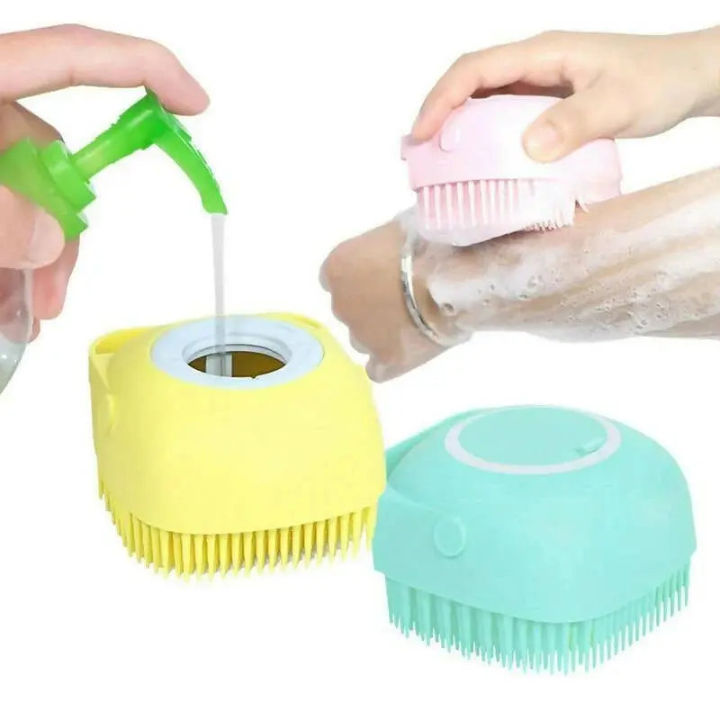 Favon Silicon Soft Cleaning Body Bath Brush with Shampoo Dispenser Scrubber for Cleansing and Dead Skin Removal -1 pcs - Mytrendzcart