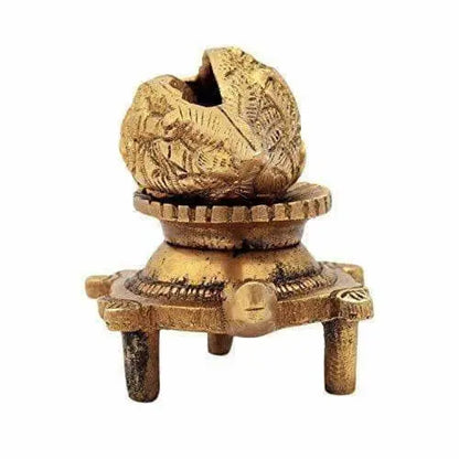 Brass Vishnu Shankh Conch Shell For Puja With Vastu/ Fengshui Tortoise For Home Decor - Mytrendzcart