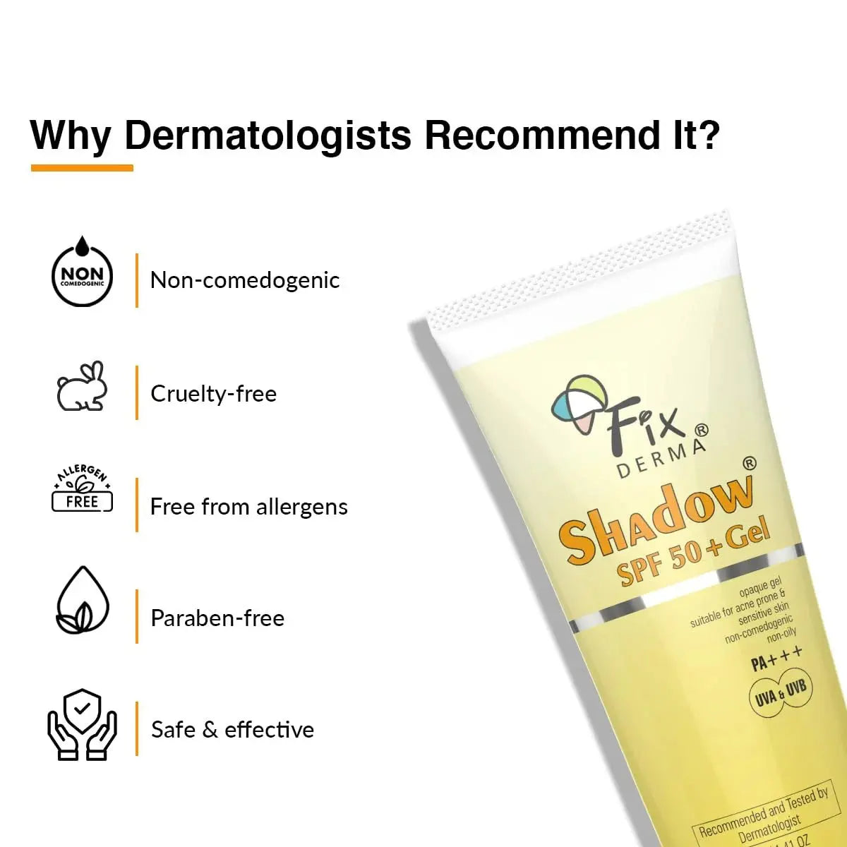 Fixderma Shadow SPF 50+ Gel For Oily Skin -75 gm - Mytrendzcart