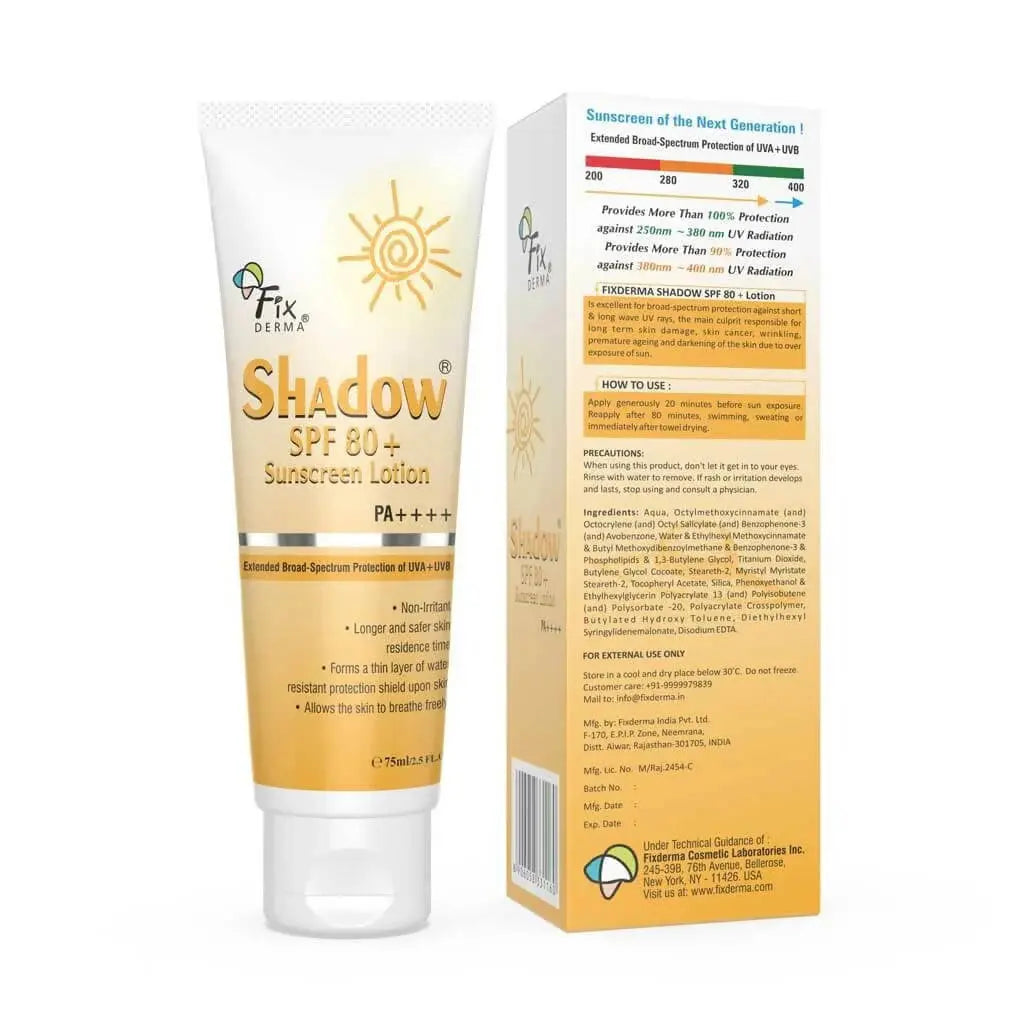 Fixderma Shadow SPF 80+ Sunscreen Lotion -75 ml - Mytrendzcart