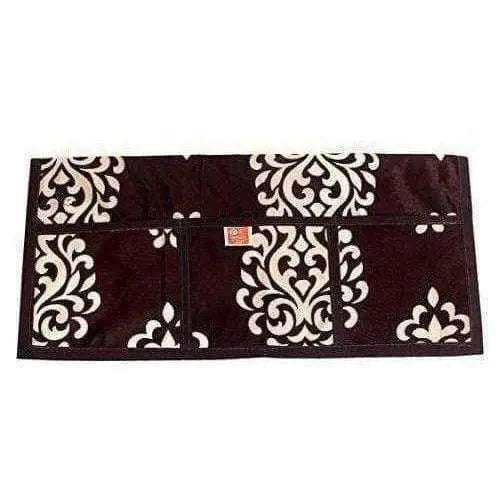 Floral Design Fridge Top Cover with 6 Utility Pockets - Brown Color - Mytrendzcart