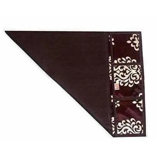 Floral Design Fridge Top Cover with 6 Utility Pockets - Brown Color - Mytrendzcart