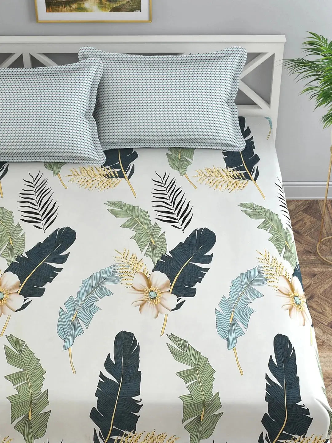 Florida Unisex Off White Bedsheets -Double King - Mytrendzcart