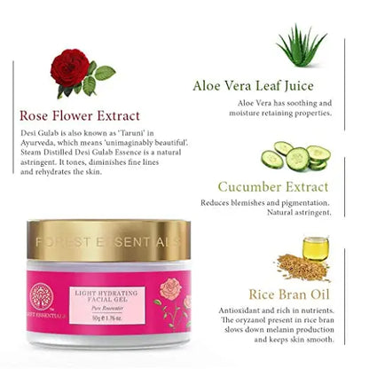 Forest Essentials Light Hydrating Facial Gel Pure Rosewater - Mytrendzcart