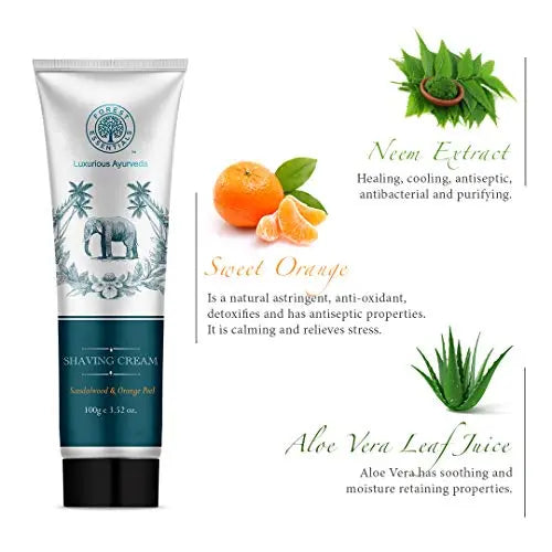 Forest Essentials Sandalwood & Orange Peel Shaving Cream - Mytrendzcart