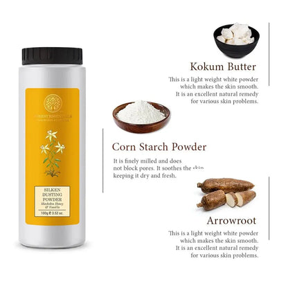 Forest Essentials Silken Dusting Powder Mashobra Honey & Vanilla -90 gm - Mytrendzcart