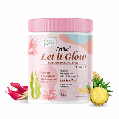 Fytika Let It Glow Collagen Powder - Pineapple Flavor -200 gm - Mytrendzcart