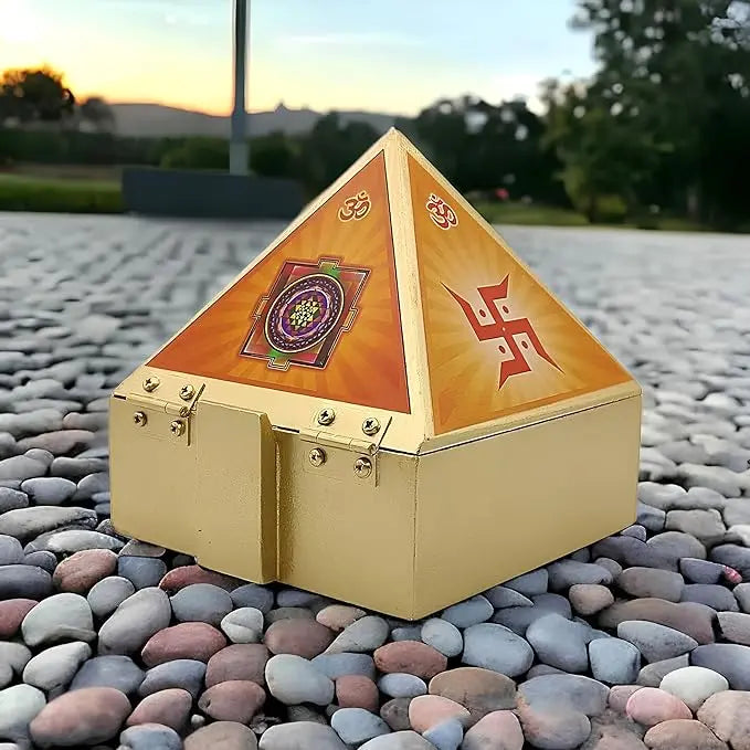 GENNINE SPARCELS Wooden Vastu Pyramid Wish Reiki Cash Box Symbol for Mastering the Art of Positive Vibes, Jewelry, and Wealth Attraction - Mytrendzcart