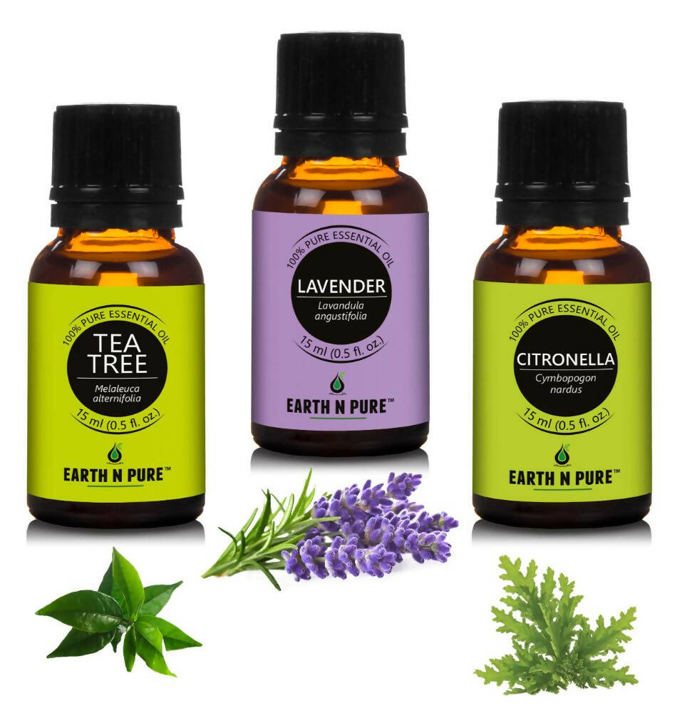 Earth N Pure Essential Oils (Tea Tree, Citronella & Lavender) Combo - Mytrendzcart