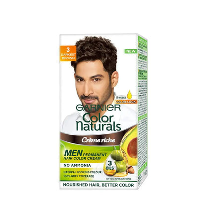 Garnier Color Naturals Creme Riche Men Hair Color - Shade 3 Darkest Brown -30ml+30gm - Mytrendzcart