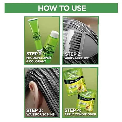 Garnier, Hair Colouring Creme, Long-lasting Colour, Smoothness & Shine, Color Naturals Men, Shade: 3 Darkest Brown, 30ml + 30g - Mytrendzcart